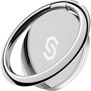 Kalanka-Syncwire Anneau De Support Universel Pour Téléphone Réglable À 360° - Robuste, Pour Iphone 11 Pro, Xs, Max, Xr, X, 8, 7, 6, 6s, 6 Plus, Se, Huawei, Tous Les Smartphones - Argenté - Neuf