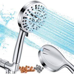 KAL-Pommeau De Douche Portatif Filtré Haute Pression, 8 Modes De Pulvérisation, Combinaison De 2 Modes De Jet Pour Nettoyer Les Carreaux De Baignoire - Neuf