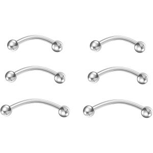 Nbgcm-1.0mm/1.2/1.6mm Implant Grade Titane Courbé Barbell Banane Rook Avant Helix Sourcils Anneaux Vertical Labret Piercing - Neuf