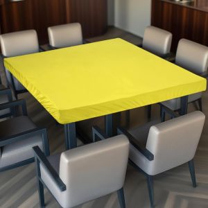 Sjzg-Nappe De Pique-Nique, 86,4 X 86,4 Cm, Nappe Carr&eacute;e &Eacute;lastique Pour Cuisine, Banquet, F&ecirc;te En Plein Air, Jaune - Neuf