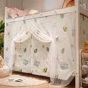 Kal-8 Rideaux De Ciel De Lit D'angle Pour Filles Et Gar&ccedil;ons, Double Couche Occultante, Ciel De Lit Pour Dortoir, Lit Sur&eacute;lev&eacute;, Lit Superpos&eacute; (Picots De Chat, &Eacute;toiles/1,2 M Lit) - Neuf