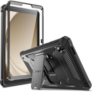 Coque pour Samsung Galaxy Tab A9 8.7 Pouces 2023 (SM-X110/X115/X117) - &Eacute;tui Robuste Housse avec Protection d'&Eacute;cran et B&eacute;quille Int&eacute;gr&eacute;e, Noir - Neuf
