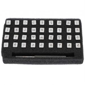 36 Pcs Cuir Timbre Motif Num&eacute;ro Alphabet Poin&ccedil;on Sculpture 1 Pc Poign&eacute;e Artisanat Outil De Bricolage 3.5mm - Neuf