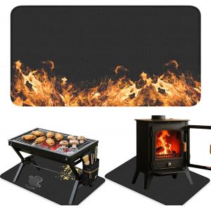 Ulteronixshop-Tapis Ignifuge,Double face 1mmX127cmX97cm Tapis de Barbecue Exterieur,ignifuge, Imperm&eacute;able et R&eacute;sistant &agrave; l'huile,Pour BBQ Barbecues Chemin&eacute;es Sol Pelouse etc - Neuf
