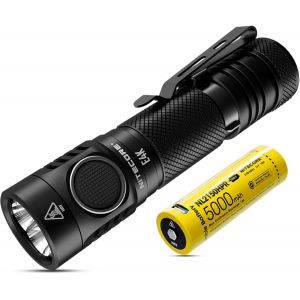 E4K Lampe Torche - Led Ultra Puissante 4400 Lumens - Lumière Blanche - Lampe De Poche Étanche Ip68 ([ Batterie Li-Ion 21700 Usb C Rechargeable Inclus ]) - Neuf