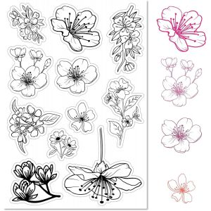 Tianyi-Fleurs Cerisier Clair Tampon En Caoutchouc Rétro Plantes Sakura Transparent Joints En Silicone Tampon Pour Journaling Fabrication De Cartes Diy Scrapbooking Fait À La Main Album Photo - Neuf