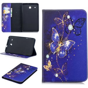 Tablet ?tui pour Samsung Galaxy Tab E 8,0 / SM-T377 PU Cuir Couverture Magn&iquest;&iquest;tique Housse Papillon Bleu R&iquest;&ordm;veur Motif Stent Fonction Flip Cuir pour Galaxy Tab E 8,0 T377 - Neuf