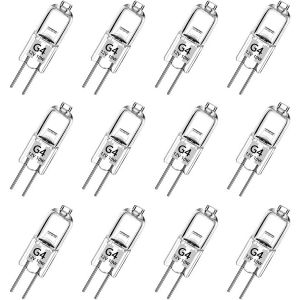 Ampoule G4 Halogène (12 Pièces),Blanc Chaud 12v 10w,2800k,120lm,Intensité Variable,Lampe À Capsule Transparente Pour Puck Light,Lustre-Pas De Scintillement - Neuf