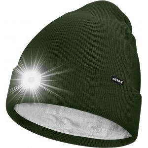 Nsiecd-Led Bonnet Lampe Frontale,Usb Rechargeable 4 Led Chapeau De Course Ultra Lumineux Lumière Hiver Chaud Polaire Doublée Tricot Bonnet Cadeaux Pour Hommes Et Femmes - Neuf