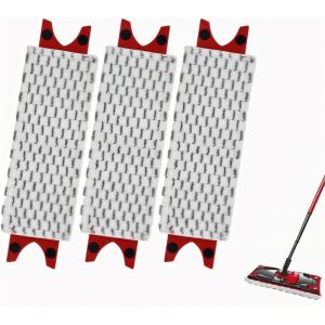 Teppe-3 Pi&egrave;ces Vileda Kit De Remplacement De Vadrouille Pour Sol, Pour Vileda Ultramax/Easy Wring Ensemble De Vadrouille En Microfibre Pi&egrave;ces De Rechange (Gris 35 X14 Cm) - Neuf