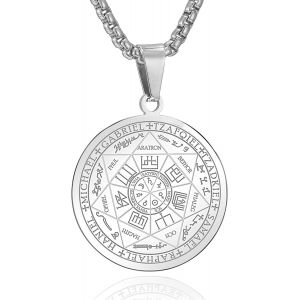 Kgabery-Collier Talisman De Médaille Sceau Des 7 Archanges Pour Homme Femme Talisman Pentagramme De Salomon Amulette De Protection Magique¿ - Neuf