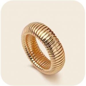 Kahfl-Bague C&ocirc;tel&eacute;e En Plaqu&eacute; Or 18 Carats-Minimaliste Et Polyvalente-Bague Empilable Tendance Pour Homme Et Femme-Taille 6 &Agrave; 8 (Or,7) - Neuf