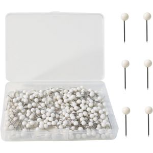 Chenquansarl-Lot De 300 Puna S À Tête Ronde De 0,3 Cm, Puna S Blanches, Épingles À Dessin À Pointes En Acier, Puna S De Carte, Avec Boîte De Rangement, Pour Tableau D'affichage En Liège, Tableaux - Neuf