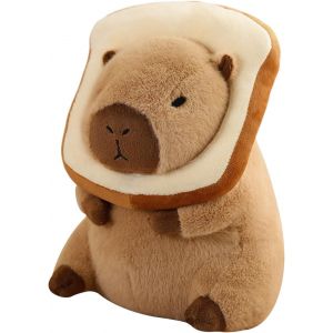 Adorable oreiller en peluche Capybara avec couvre-chef portable en pain grillé Kawaii Pain Capybara Animaux en peluche Jouets Cadeaux câlins pour enfants 13,7 pouces - Neuf