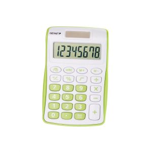 Genie Calculatrice 120 B 8 chiffres (Dual Power (Pile, solaire), design compact vert - Neuf