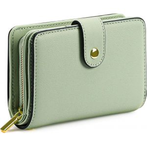 CAUC-Portefeuille Femme Cuir Petit Porte Monnaie Femmes RFID Blocage Court Portefeuilles avec Fermeture &eacute;clair Poche &agrave; Monnaie - Neuf