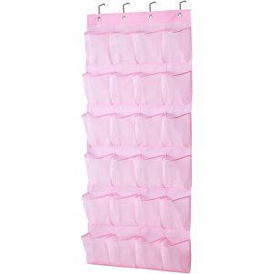 Ershi-Rangement À Chaussures À Suspendre Sur Une Porte Pour Enfants - 24 Grandes Poches En Maille Pour Petite Fille, Rose[2965] - Neuf