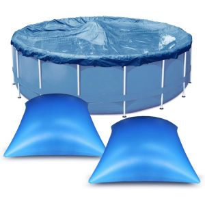 Coussin Piscine Hivernage Carré 4×4ft,Flotteur Hivernage Piscine,Coussin Gonflable Hiver,Ballon Hivernage Piscine Hors Sol,Accessoires Piscine pour Bache Oreiller Piscine Antigel (2 Pièces) - Neuf
