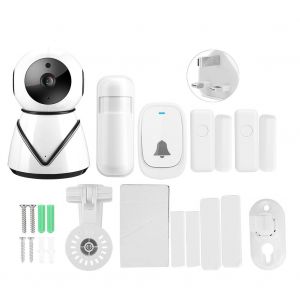 Camera WiFi HD 1080P, sonnette magnetique, kit de securite domestique intelligent PIR compatible ONVIF (Royaume-Uni) - Neuf