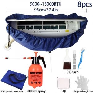 120 Cm Été Climatisation Sac De Nettoyage Kit Étanche Ensemble Professionnel Suspendu Ac Dépoussiéreur Pulvérisateur Nettoyant Brosse Outils.--95cm Cover Set 8pcs - Neuf