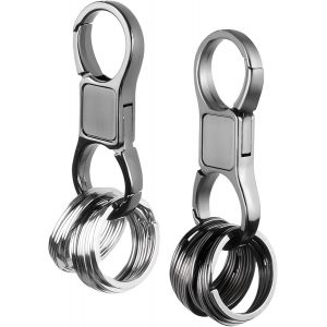 KAL-2 Pièces Mousqueton Porte Clé, Porte Clef, Mini Mousqueton, Porte Clef Moto, Porte Clés En Alliage De Zinc Avec Anneau Et Mousqueton Amovible Pour Ranger Les Clés - Neuf