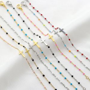 Bracelet De Croix Pour Femmes, Bracelet Religieux R&eacute;glable En Acier Inoxydable Bracelet De Communion Pour Bijoux De Couple Cadeaux De Confirmation Bracelets De Mode - Neuf