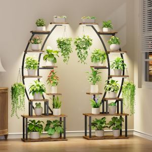 NouvelHorizonstore-Support pour plantes d'int&eacute;rieur avec lampes de croissance, &eacute;tag&egrave;re en m&eacute;tal &agrave; 9 niveaux, support de plantes de 162,6 cm de haut pour plantes d'int&eacute;rieur, grande &eacute;tag&egrave;re de pr&eacute;sent - Neuf