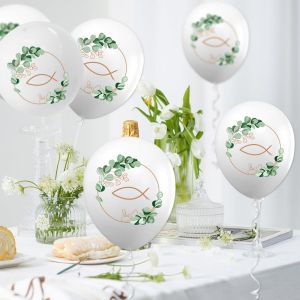 CAUC-Bapteme, 20pcs Ballon Communion, Decoration Confirmation, Decoration Bapteme Garcon Fille, Ballon Confirmation avec Motif Poisson, Decoration Communion pour Baby Shower - Neuf