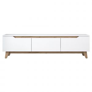 Meuble TV en bois "Digi" - 180 x 35 x 48 cm - Beige - Neuf