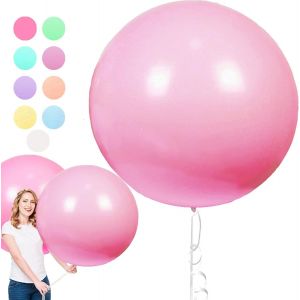 ChicSlick-6 Pièces Ballon Géant En Latex, 36 Pouces Grand Décorations Ballon Rose, Rond Helium Balloon Pour Les Festivités De Fête De Mariage Party Carnival Event Décorations (90 Cm)[X676] - Neuf