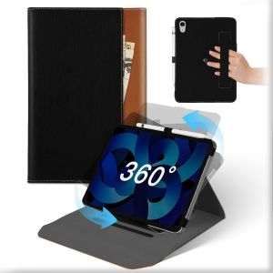 Eryi-Coque Pour Ipad Air 6e Gén 11 Pouces M2 2024, Ipad Air 5e/4e Gén 10,9"" 2022 2020, Housse Cuir Support Rotative 360°Et Amovible Avec Porte-Crayon&poche,Etui Veille/Réveil Automatique Noir Brun - Neuf