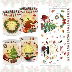 Kalanka-24pcs Lantern Noel Bougies Noel Lanterne Bougie Lanternes À Bougie Décoratives 2 Styles Décoration Table Noel Pour Décoration De Noël D'intérieur - Neuf