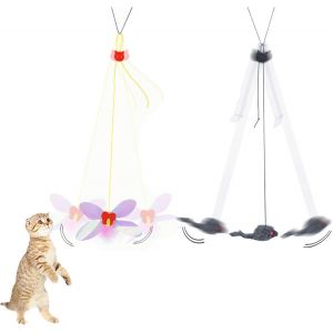 Letnerny-Lot De 2 Souris Et Libellule Pour Animal Domestique - Jouet Pour Chat Et Chaton Suspendu À La Porte, À La Fenêtre, À La Recherche Et À La Cage De Chat - Neuf