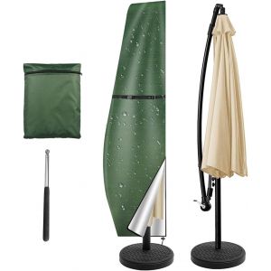 Housse De Protection Pour Parasol - Imperm&eacute;able - R&eacute;sistante Aux Intemp&eacute;ries - Anti-Uv Et Coupe-Vent - Pour Parasol D'ext&eacute;rieur Cantilever Offset - 280 X 30/81/46 Cm - Vert - Neuf