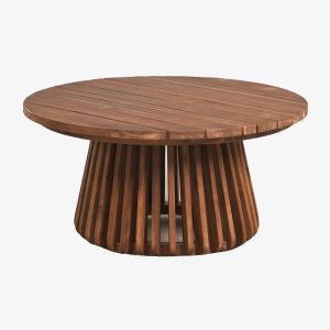 Table basse ronde Ø80 cm en bois d'acacia Mura Brun Acacia - Neuf
