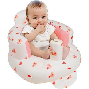 Si&egrave;ge Gonflable Pour B&eacute;b&eacute; De 3 Mois Et Plus - Chaise Pour S'asseoir Et Nourrissons Avec Pompe &Agrave; Air Int&eacute;gr&eacute;e - Ours - Neuf