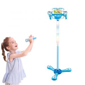 Machine de karaok&eacute; pour enfants avec double microphone et support, jouet musical pour les 5-12 ans, fonction MP3 incluse - Neuf