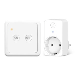 Prise Sans Fil T&eacute;l&eacute;command&eacute;e, 2500 Watts, Port&eacute;e 200M, Radio 868Mhz, Prise Electrique Intelligente, Piles Fournies, Commutateur &agrave; Distance, Interrupteur Mural - Neuf