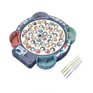 Jouet de pêche rotatif pour enfants, jouet de pêche magnétique éducatif, jouet d'entraînement à la coordination ?il-main pour les fêtes d'intérieur-Bleu 45 - Neuf