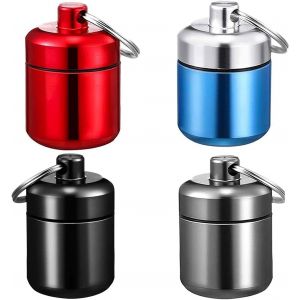 4 Pièces Boite Medicaments Pilulier Portable,Pilulier Voyage Mini Pilulier Métal Pilulier Etanche Pilulier Journalier Pour Vitamines,Suppléments,Médicaments - Neuf