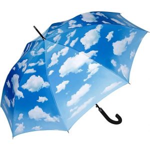 Parapluie Canne Grand Robuste Ouverture Automatique Ciel bavarois - Neuf