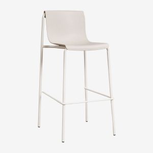 Tabouret De Jardin Haut En Polypropyl&egrave;ne Ismene Blanc De Pierre &iquest;75 Cm - Neuf