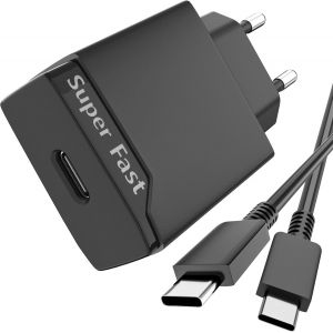 Kal-5w Chargeur Rapide Pour Samsung Galaxy Z Flip/Z Fold 6 5 4 3, S25 Edge S24 S23 S22 S21 Fe A06 5g A05s A26 A16 A55 A52s, Prise Usb C Adaptateur Secteur Avec Câble Type C - Neuf