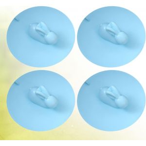 Lot de 4 bouchons de douche en forme de lapin bleu ciel, pour salle de bain, cuisine, lavabo, buanderie, crépine, pour sceller les cheveux et le sol de la baignoire - Neuf