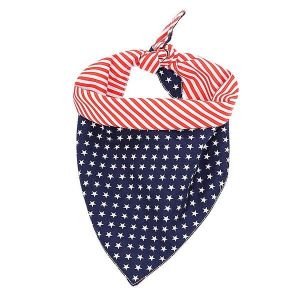 Foulard &Eacute;l&eacute;gant Pour Animal De Compagnie Avec Drapeau Am&eacute;ricain &iquest; Accessoire En Coton Pour Collier De Chien Et De Chat, Id&eacute;al Pour Les F&ecirc;tes Et Au Quotidien - Neuf