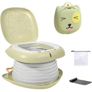 Chenquansarl-Reducteur Toilette Enfant Wc Petit Pot Voyage Siège Rehausseur Cuvette Bébé Avec Sac Pour Garçon Et Fille Intérieur Extérieur,Toilette Enfant,Pot Bebe Toilette,Toilette Portable (A) - Neuf