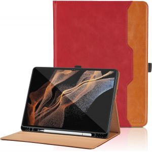 Coque pour Samsung Galaxy Tab S8 Plus 2022 / Tab S7 FE 2021 / Tab S7 Plus 2020 12.4¿PU Cuir Cover Tablette Housse de Protection Auto Réveil/Sommeil, Multi-Angle Étui avec Poche - Noir - Neuf