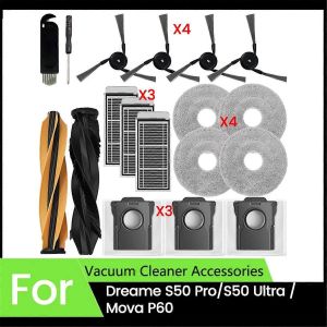 Pour les accessoires d'aspirateur Dreame S50 Pro/S50 Ultra/Mova P60,brosse lat&eacute;rale principale,filtres,sacs &agrave; poussi&egrave;re,tampons de nettoyage - Neuf