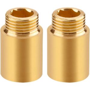TUEJ-Lot De 2 Rallonges De Robinet-1/2" X 30 Mm-Rallonge Filetée Dn15-1/2" Ig X 1/2" Ag-Raccord D'Extension En Laiton 30 Mm-Rallonge De Raccordement Pour Eau Potable Et Installation De Chauffage - Neuf