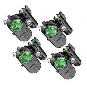 Lot De 4 Detecteurs De Touche De Peche, Alerte Electronique Sensible Avec Lumiere Led - Noir - Neuf
